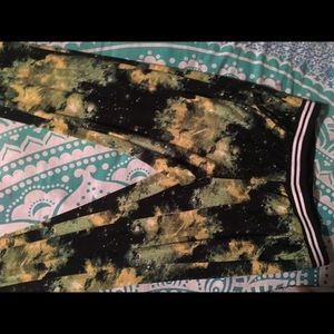 Green Galaxy Print Joggers